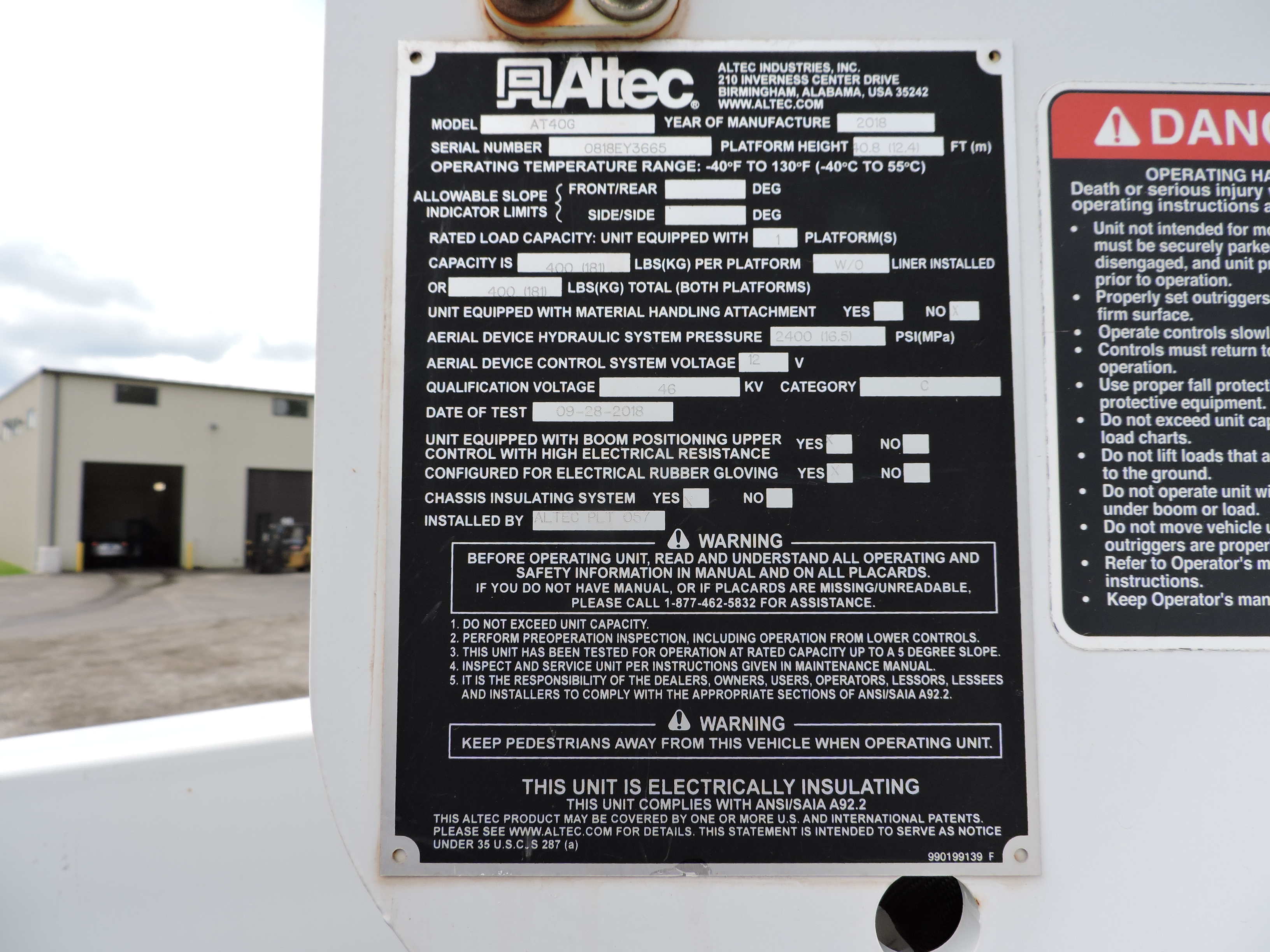 2018 Altec AT40G